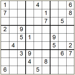 Example Sudoku problem